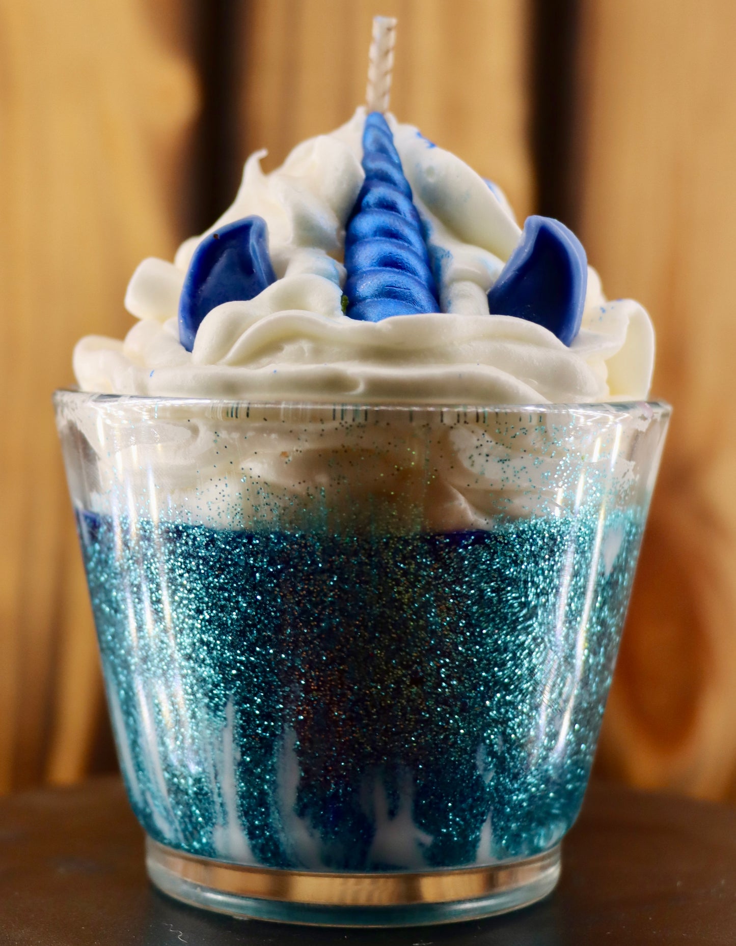 Kleine Glitzer Einhorn Kerze