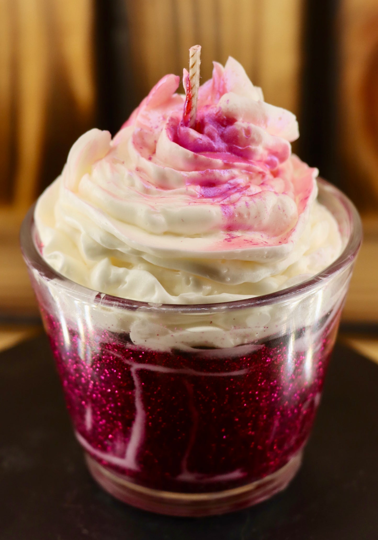 Kleine Glitzer Einhorn Kerze