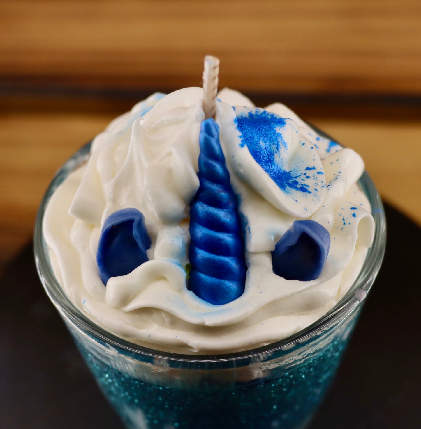 Kleine Glitzer Einhorn Kerze